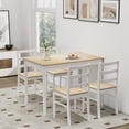 thumbnail image 2 of Costway 5 Piece Rubberwood Space Saving Dining Table with Chair Natural, 2 of 8