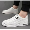thumbnail image 4 of KAQ Men's Fashion Sneakers, Casual Slip-On Shoes，Leather Lightweight Breathable Knit Athletic Running Sneakers, 4 of 8