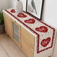thumbnail image 4 of Red Valentine's Day Table Runner 108 Inches Long Farmhouse Dress Scarves, Love Heart Roses Romantic Rustic Dining Tablerunner for Coffee Table/Kitchen Island/Party Décor, 13" x 108", 4 of 8