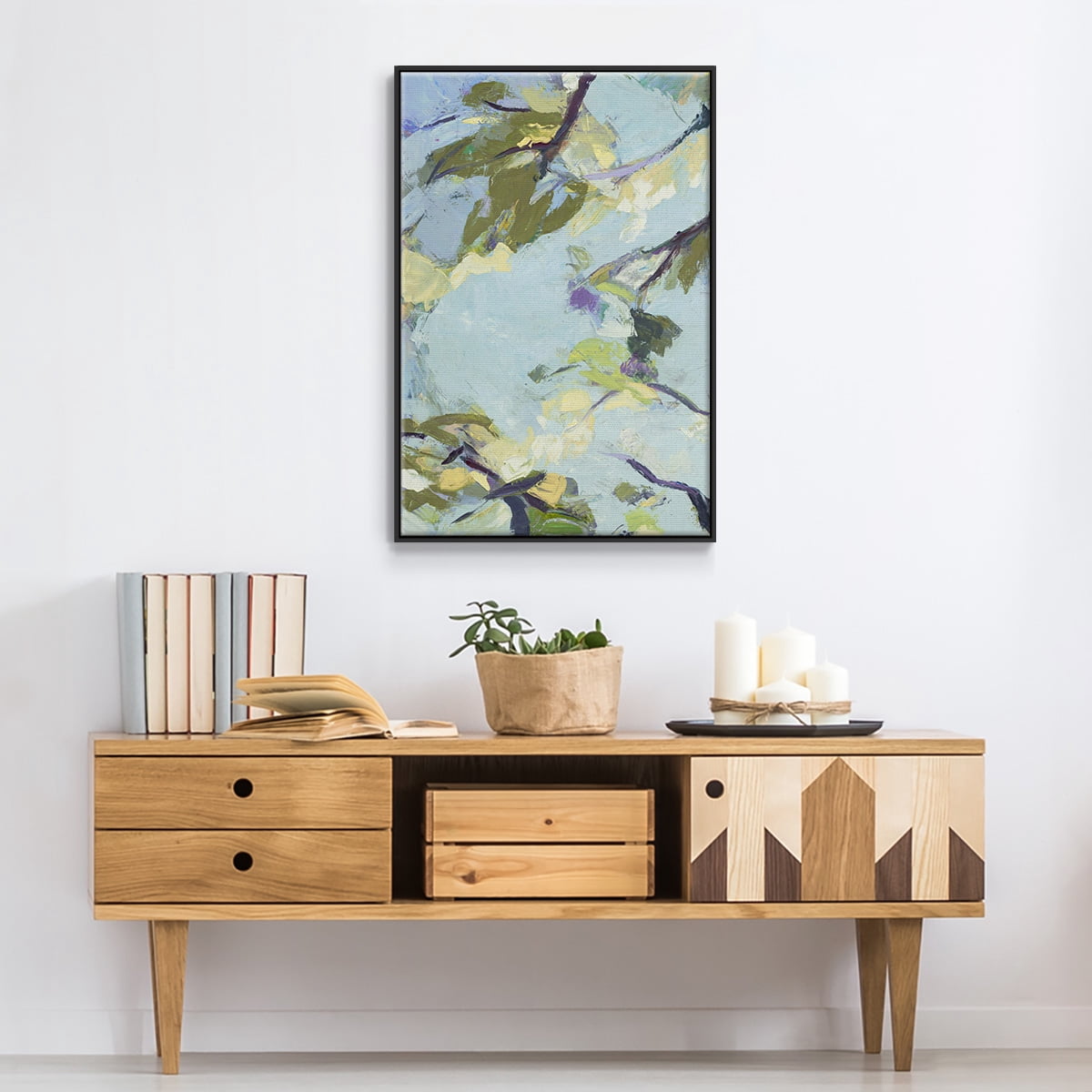 Aqua Sky Framed Premium Gallery Wrapped Canvas - Ready to Hang - 17 x 25 - Black Floating Frame