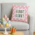 thumbnail image 6 of LHNFt Spring Easter Pillow Covers 18x18 Inch, Cute Bunny Rabbit Floral Easter Decorations Watercolor Pink Flower Butterfly Decorative Throw Pillow Cases Outdoor Farmhouse Decor for Sofa Couch Bed, 6 of 7