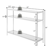 Convenience Concepts Royal Crest Console Table in Clear Glass With Chrome Frame