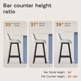 thumbnail image 3 of Genpo Bar Stools Set of 2, 26 Inch Barstools with Metal Legs, White Leather Farmhouse Upholstered Counter Height Bar Stool for Kitchen, Dining, Bar, 3 of 10