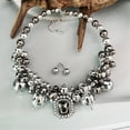 thumbnail image 4 of Osdhezcn Retro Style Short Necklace Set With Earrings Artificial Pearls Accent For Women, 4 of 15