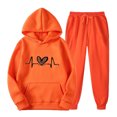 thumbnail image 2 of Ashirexll Womens Winter Sets, Womens 2 Piece Outfits, Fashion Printing Sports Casual Long Sleeve Hooded Top and Long Pants Two Piece Set, 2 of 3