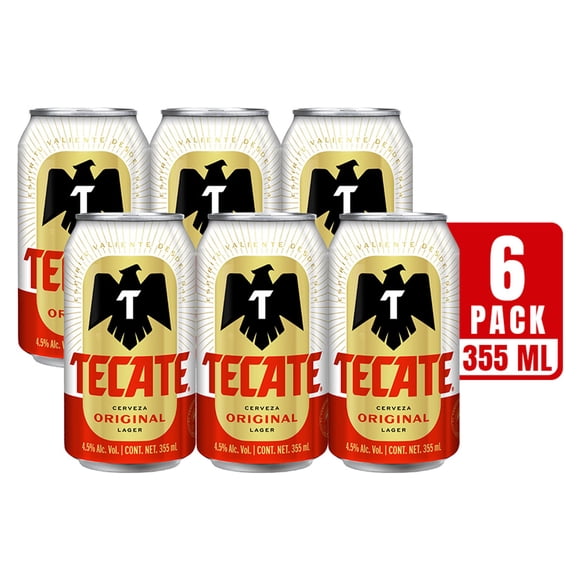Cerveza clara Tecate Original 6 pack latas de 355 ml c/u