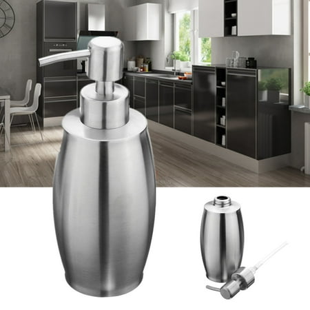 Stainless Steel Shampoo Dispenser 375ML Stainless Steel Hand Pump Liquid Soap & Lotion Dispenser Shampoo Container for Kitchen or Bathroom Countertops ()