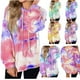 thumbnail image 4 of Sudadera con capucha estampada teñida Suéter con capucha casual de mujer Sudadera con capucha de manga larga Top kenally AP000139-17B, 4 of 7