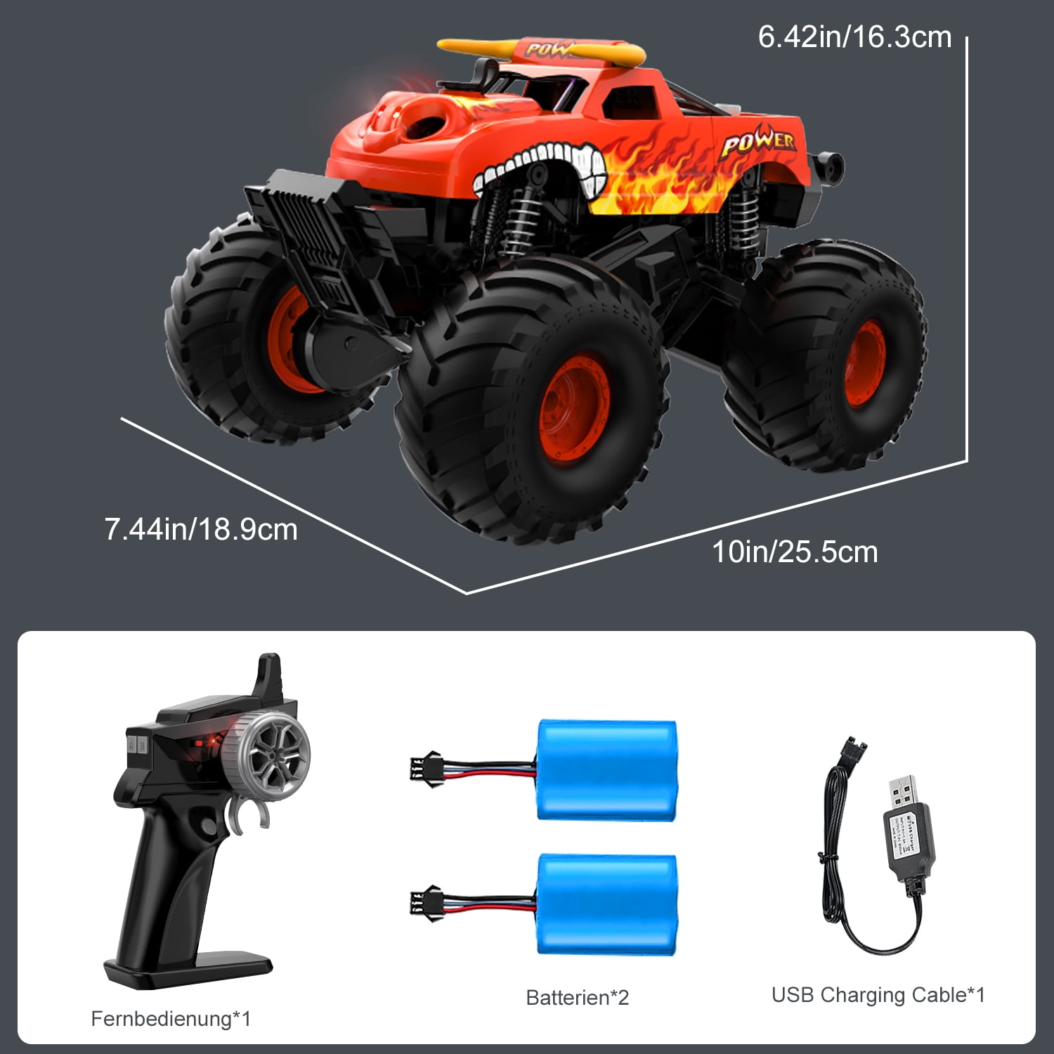 Fistone Amphibious Remote Control Car, 2.4GHz RC Monster Truck with Spray and Light, 4WD All-terrian Off-Road Amphibious Vehicle Toy Gifts for Kids Boys/Girls Age 6+