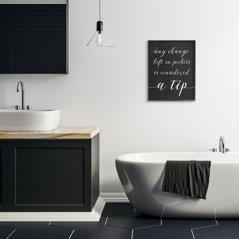 Stupell Industries Tips are Considered Phrase Laundry Room Sign Designed by Daphne Polselli