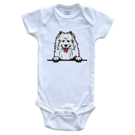 

Samoyed Dog Breed Cute One Piece Baby Bodysuit 0-3 months white