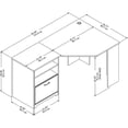 Bush Furniture Cabot Collection Corner Desk, Heather Gray