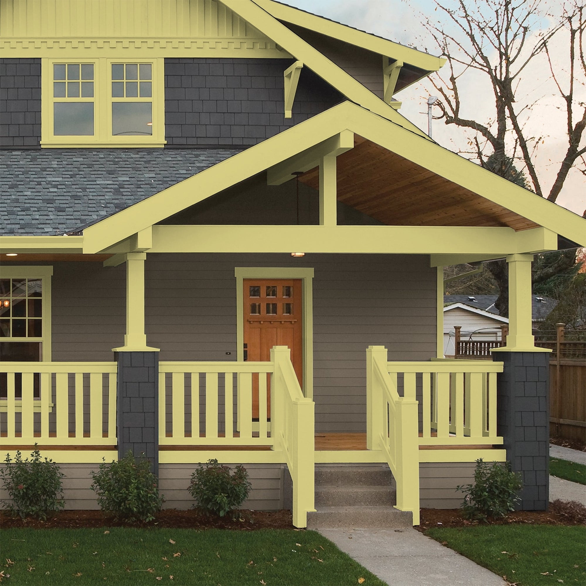 Glidden One Coat Serene Scene / Green Semi-Gloss Exterior Paint with Primer, 1 Gallon