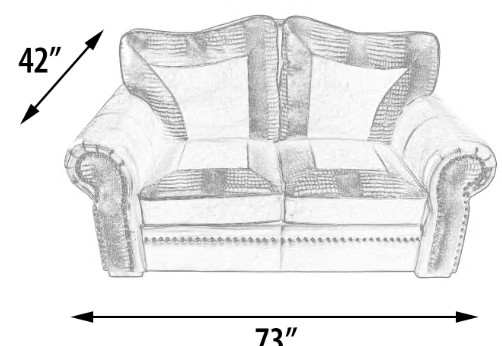 Botswana Croc and Micro Leather Loveseat