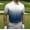 White, variant on Men's Ombre Print Short Sleeve Button-Down Collared Polo Shirt, Gradient Casual Top, Breathable Slim Fit Tee for Summer Style, Golf and Everyday Wear Blue L