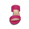 thumbnail image 2 of Women's Dual Straps Mid Chunky Heel Slide Sandals Hot Pink 7, 2 of 8