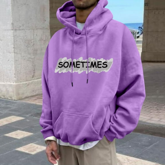 Men's Big and Tall Graphic Hoodie with Printed Design for Casual Round Neck Style