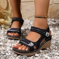 thumbnail image 6 of Miluxas Womens Sandals Dressy Wedge Sandals Comfortable Summer Open Toe Casual Shoes Spring Summer Elegant Ladies Sandals Black 5.5(36), 6 of 8