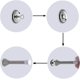 thumbnail image 2 of Tope de puerta con resorte Topes de puerta de metal con tornillos y placa base (5 piezas, plateado), 2 of 5