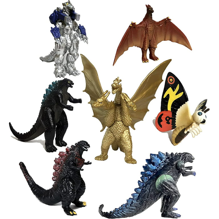 Ezfun Set of 10 Godzilla Toys with Carry Bag Movable Joint Action Figures 2019 King of The Monsters Mini Dinosaur Mothra Imago Burning Heisei Mecha