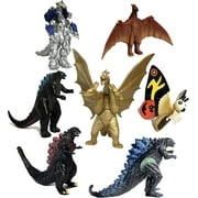 Godzilla Dinosaur Toys King of The Monsters Movable Joint Action Figures Mini Mothra Imago Shin Burning Heisei Mecha Ghidorah Kids Birthday Cake Toppers Pack, Travel Bag