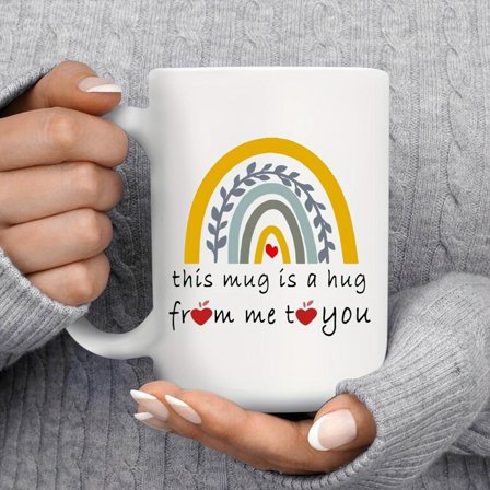 1pc A Ceramic Mug 15oz Large Coffee Cup Long Distance Best Friend Birthday Gifts Funny Friendship Couple Side By Side Or Miles Apart Will Be Connected
