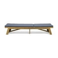 thumbnail image 5 of Cullen Outdoor Acacia Wood Chaise Lounge and Cushion Set, Teak and Dark Gray, 5 of 10
