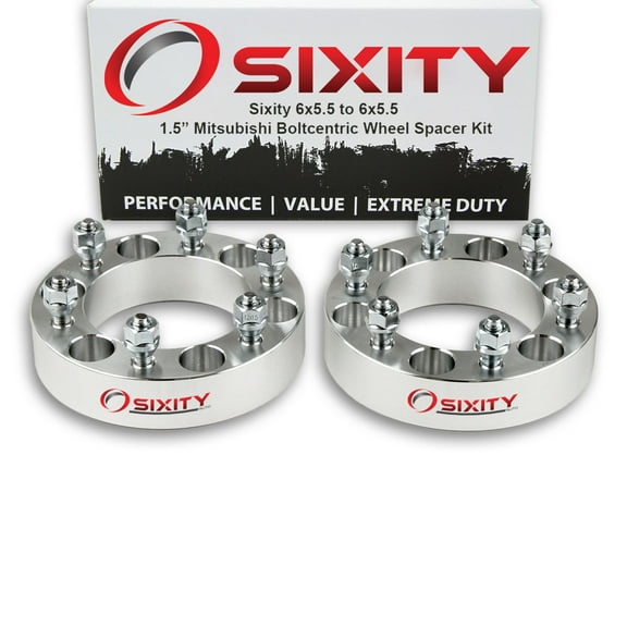 Sixity Auto 2 pc 1.5" 6x5.5 Wheel Spacers compatible with Mitsubishi Pickup Truck M12x1.5mm 1.25in Studs Lugs