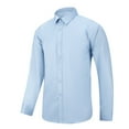 thumbnail image 3 of Cloudstyle Men's Wrinkle-Free Solid Long Sleeve Dress Shirt with Spread Collar, Classic Fit for Business, 3 of 8