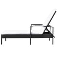 thumbnail image 3 of Sun Lounger with Cushion Poly Rattan Black, 3 of 6