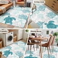 thumbnail image 5 of 2.7'x5' Area Rugs, Turquoise Coastal Indoor Outdoor Area Rug for Living Room Bedroom, Sea Turtle Nautical Coral Summer Beach Washable Bathroom Rugs Kitchen Floor Carpet Mats Home Decor Aesthetic, 5 of 8
