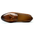 thumbnail image 3 of Santimon Men’s Tassel Loafers Classic Casual Dress Shoes Slip-On Party Loafers Brown US 7, 3 of 8