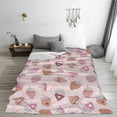 thumbnail image 5 of Honeii Strawberry Cake Print Fleece Blanket - Throw Blanket for Bed, Sofa, Couch, Camping, and Travel , Microplush Ultra Soft Warm Blanket-60"x50", 5 of 7