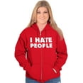 thumbnail image 3 of I Hate People Sarcastic Cynical Humor Zip Up Hoodie Men's Women's Brisco Brands X, 3 of 6