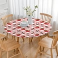 thumbnail image 3 of Pink Cow Strawberry Hat Pattern Round Fitted Tablecloth with Elastic Edge,Dining Table Cover Waterproof,Outdoor Round Tablecloth for Camping,Dining,Indoor and Outdoor, 3 of 7