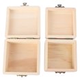 thumbnail image 4 of FRCOLOR Small Wood Box 2pcs Wooden Gift Box Gift Wrapping Box Mini Jewelry Storage Box (Wood Color),3.54"X3.54"X1.97", 4 of 4