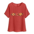 thumbnail image 5 of Blouses for Women Plus Size, Dressy Tank Tops for Women Cotton Linen Gauze Shirts Short Sleeve Summer Tunic Top Loose Fit Lightweight Casual Blouses, 5 of 6