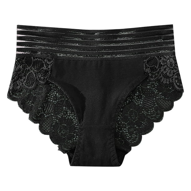 nsendm Female Underpants Adult Candy Panties for Women Sexy Womens Underwear  Cotton High Waist Soft Lace Breathable plus Size Underwear for Women(Black,  M) 