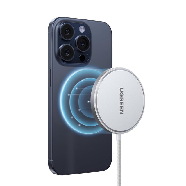 Cargador Inalámbrico UGREEN Blanco 15W MFM-Certificado Carga Rápida para iPhone y AirPods