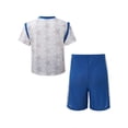 thumbnail image 2 of inlzdz Kids Girls Boys Summer Quick Dry T-Shirt and Shorts Set Football Team Training Uniform Blue 120, 2 of 7
