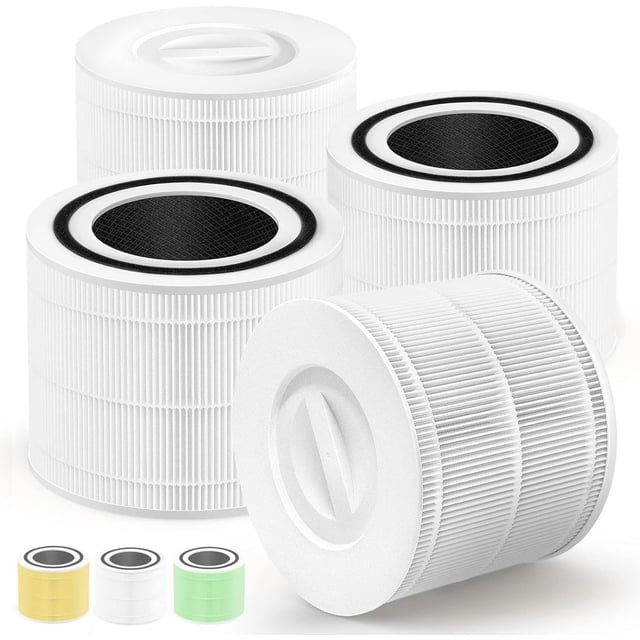 Core 300 Replacement Filter Compatible with LEVOIT Core 300, 300S, P350 VortexAir, Core 300S Filter with 3-in-1 H13 True HEPA, 4-