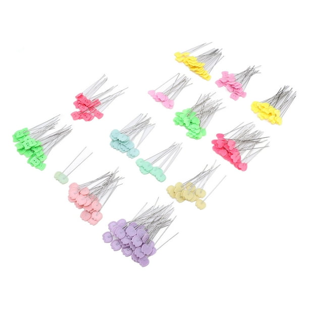 Juego De Alfileres De Costura, 300 Piezas, Alfileres Rectos De Cabeza Plana Con Punta Incisiva De Acero Inoxidable Con Patrón Lindo, Versátiles Para Posicionamiento De Prendas
