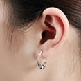 thumbnail image 3 of Tilo Jewelry 925 Sterling Silver Oxidized Tribal Bali Beaded Oval Hoop Earrings (23mm) for Women, Men, Unisex, 3 of 6