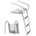 thumbnail image 1 of VEVOR Boat Ladder, 3 Steps, Stainless Steel Telescoping Folding Swim Deck Ladder for Rear Entry Inboard, 400 lbs Capacity with Wide Anti-Slip Steps & Handrails, for Outboards, Yacht, Pontoon Boats, 1 of 9