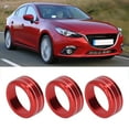 thumbnail image 4 of AC Switch Knob Ring Trim, Air Conditioning Knob Cover Red Anti Scratch Aluminium Alloy 3 Pcs Wear Resistant  For Car, 4 of 8