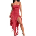 thumbnail image 1 of Birdeem Robe Sans Manches Épaules Dénudées Mode Printemps/été Aguichant Personnalité Poitrine Enveloppée Robe Irrégulière, 1 of 12