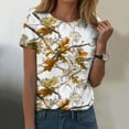 thumbnail image 2 of larppty Women Camo Shirt Top Y2K Maple Leaf Graphic Tee Short Sleeve Loose Fit Round Neck T Shirt Streetwear (Beige, XXL), 2 of 7
