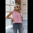 thumbnail image 4 of Blusa de Verano para Mujer, Informal, con Cuello en V, Sin Mangas, Color Rosa, Talla XL, 4 of 9