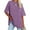 Purple, variant on Summer Solid Color Women Loose T-shirt Crew Neck Casual Oversize Drop Shoulder Shirt Tops