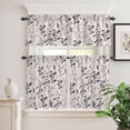 thumbnail image 2 of 3 Piece Kitchen Curtains and Valances Set Purple Pink Botanical Cafe Curtains 24 Inch Length Rustic Country Spring Floral Summer Leaf Valance & Tier Curtain for Living Room Bedroom 54"x18"+27"x24"*2, 2 of 6